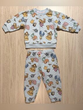 Disney Baby Girls 18M Blue Princess Sweatshirt Jogger Set